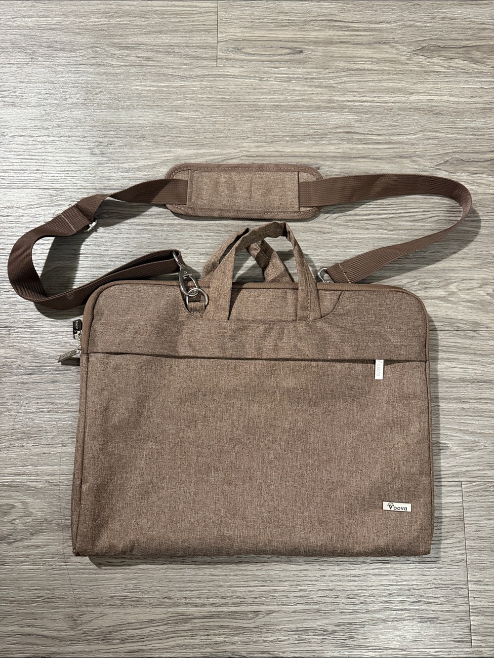 Voova Men's Laptop Bag in Brown with Removable Shoulder Strap